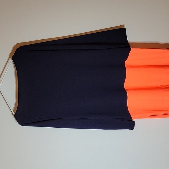 J Crew two tone dress size Medium NWT Orange and navy - Picture 5 of 9